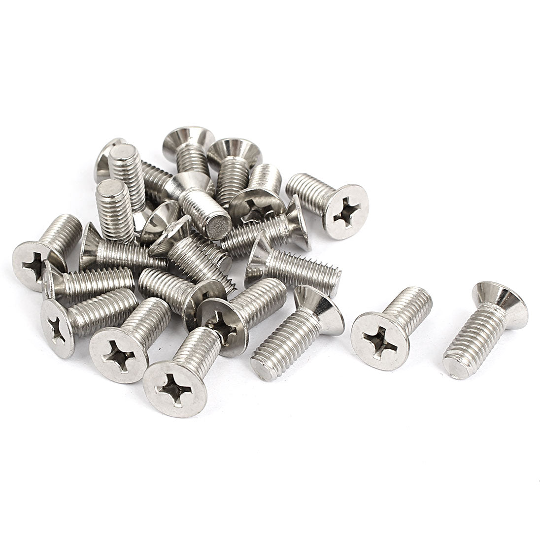 Harfington M8x20mm Stainless Steel Countersunk Flat Head Cross Phillips Screw Bolts 25pcs