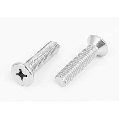 Harfington M8x35mm Stainless Steel Countersunk Flat Head Cross Phillips Screw Bolts 25pcs