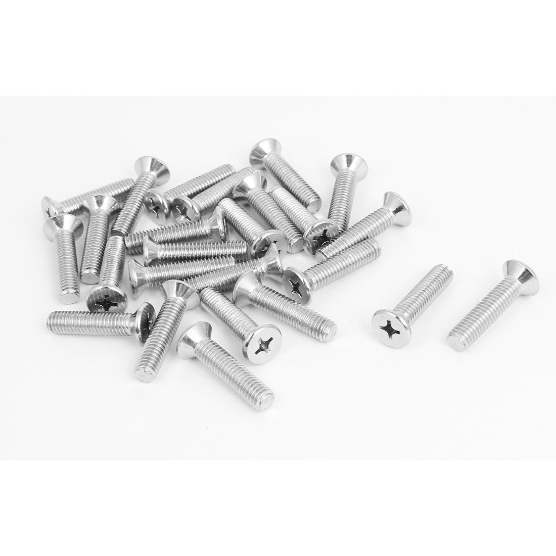 Harfington M8x35mm Stainless Steel Countersunk Flat Head Cross Phillips Screw Bolts 25pcs