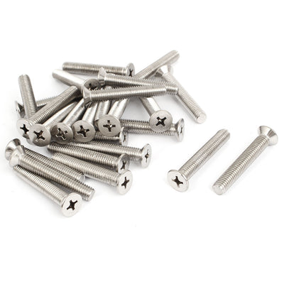 Harfington M8x50mm Stainless Steel Countersunk Flat Head Cross Phillips Screw Bolts 25pcs