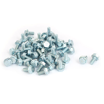Harfington M6x12mm Grade 8.8 Metric Serrated Hex Flange Screws Bolts 50pcs