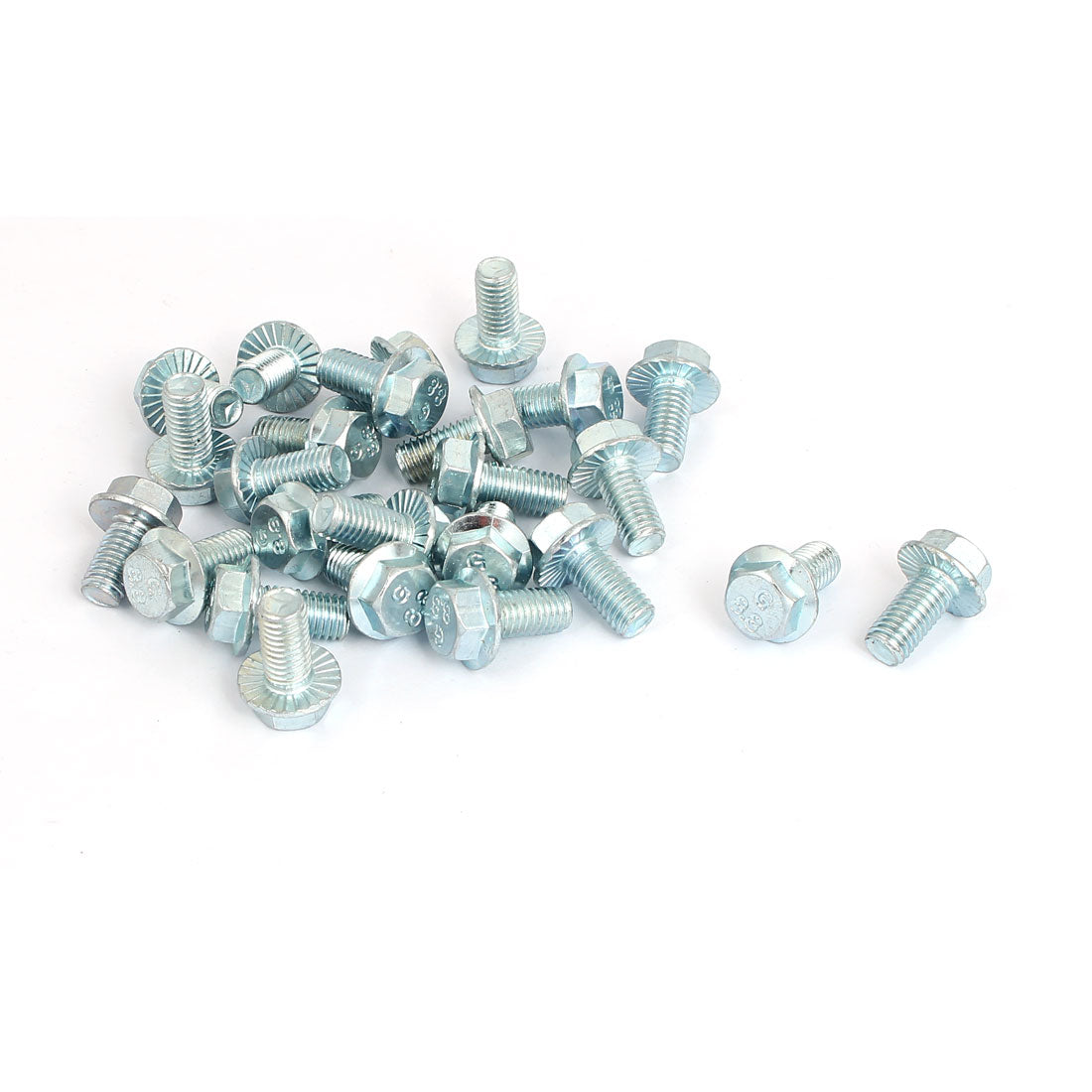Harfington M8x16mm Grade 8.8 Metric Serrated Hex Flange Screws Bolts 25pcs