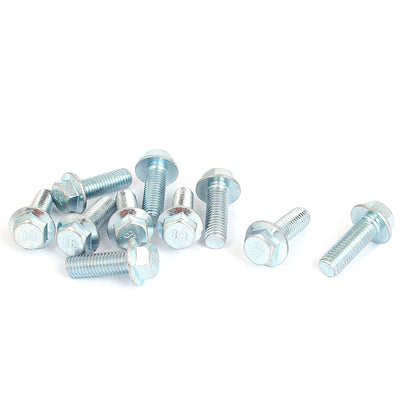 Harfington M10x30mm Grade 8.8 Metric Hex Flange Screws Bolts 10pcs