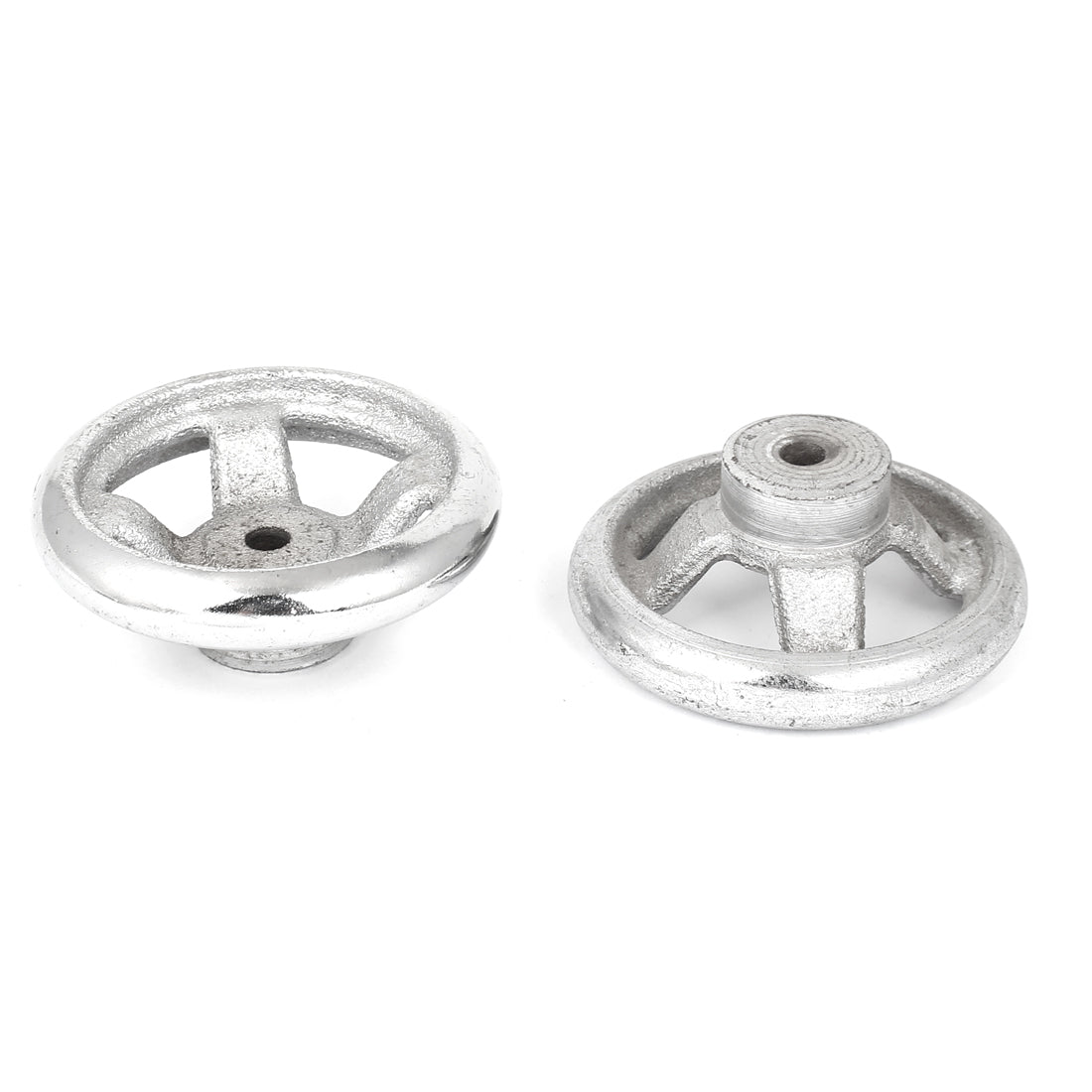 Harfington 2pcs 70mm Dia Four Spoke Round Iron Hand Wheel Handwheel for Milling Machine Lathe