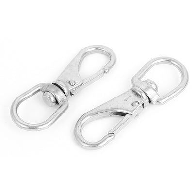 Harfington 2pcs M5 Stainless Steel Swivel Eye Lifting Shackle Snap Hook Silver Tone