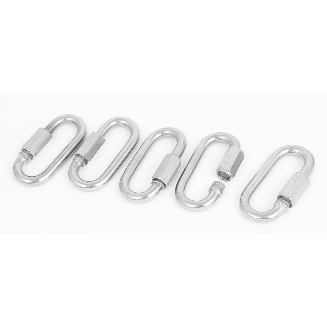 Harfington M8 8mm Thickness Oval Quick Link Chain Rope Cable Connector 5pcs