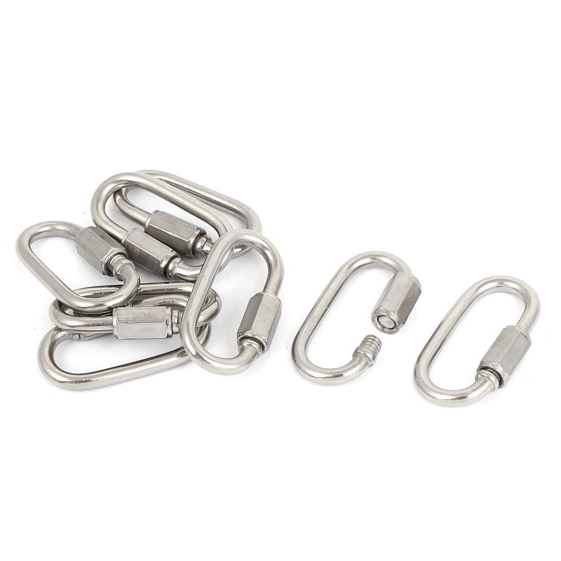 Harfington 3.5mm Thickness Repair Part Stainless Steel Quick Link Chain Carabiners 8pcs