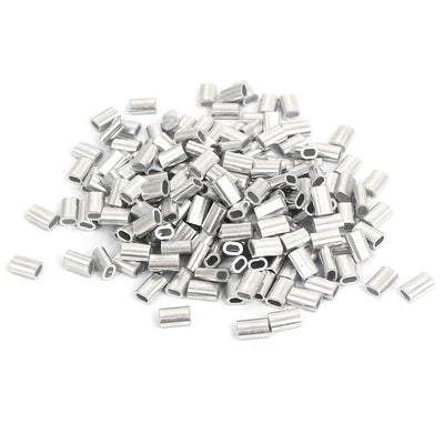 Harfington M1.5 Wire Rope Sleeves Aluminium Ferrule Fittings Loop Cable Crimps 200 Pcs