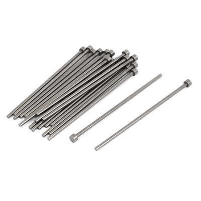 Harfington Mechanical Maintenance 6mm Head 3mm Shank Steel Round Straight Ejector Pins 105mm Length 20pcs
