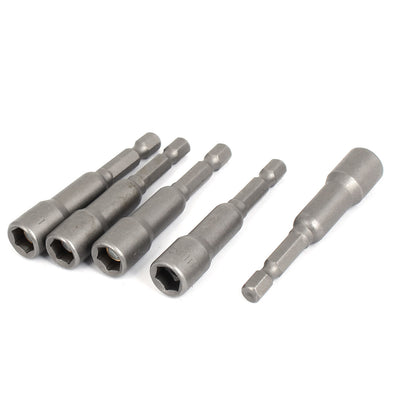 Harfington 1/4" Shank 8mm Hex Socket Magnetic Power Nut Driver Setter Adapter Bit 5pcs