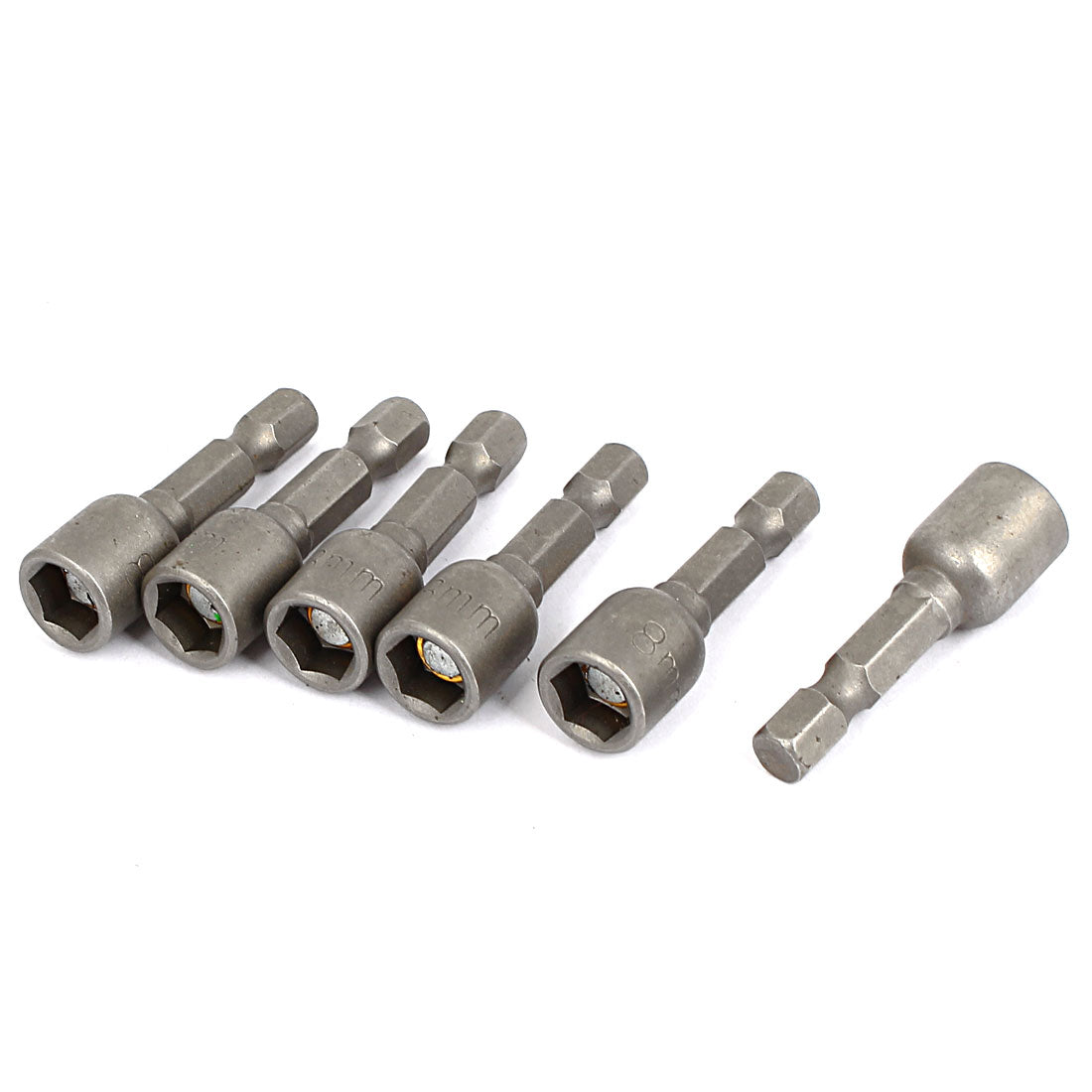 Harfington 1/4" Shank 8mm Hex Socket Magnetic Power Nut Driver Setter Adapter Bit 6Pcs