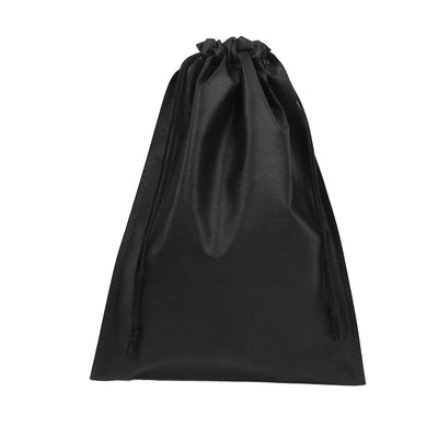 Harfington 12pcs Black Non-woven Fabric Dust Cover Storage Drawstring Cinch Sack Bag for Clothes Shoes