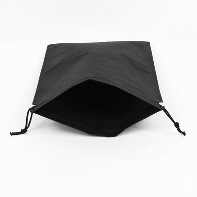 Harfington 12pcs Black Non-woven Fabric Dust Cover Storage Drawstring Cinch Sack Bag for Clothes Shoes