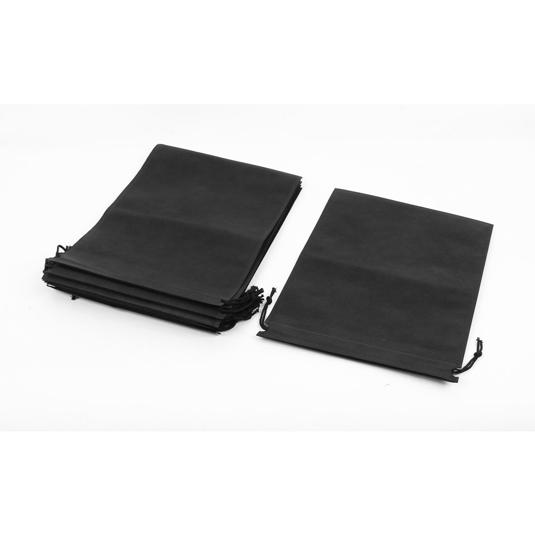 Harfington 12pcs Black Non-woven Fabric Dust Cover Storage Drawstring Cinch Sack Bag for Clothes Shoes