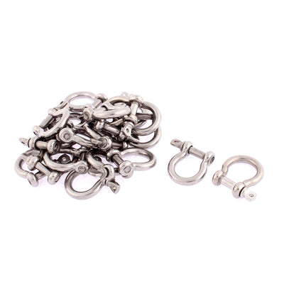 Harfington M5 Stainless Steel D Ring Wire Rope Bow Shackle 20pcs