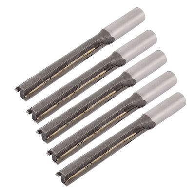 Harfington Carpenter 1/2" x 1/2" Double Flutes Long Depth Straight Router Bit 120mm Length 5pcs