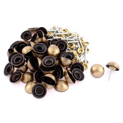 Harfington Semicircle Glass Mirror Caps Decorative Screws Nails Bronze Tone 18 x 8mm 60pcs