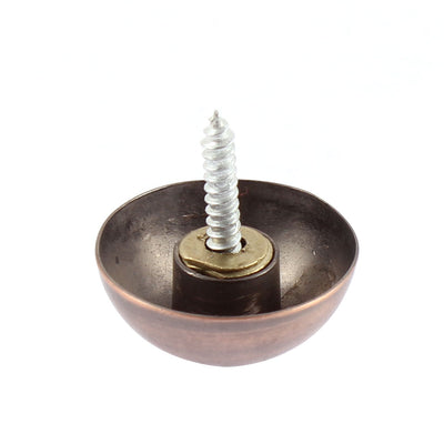 Harfington 4pcs 27mm Diameter Metal Semicircle Glass Mirror Screw Type Nail Decor