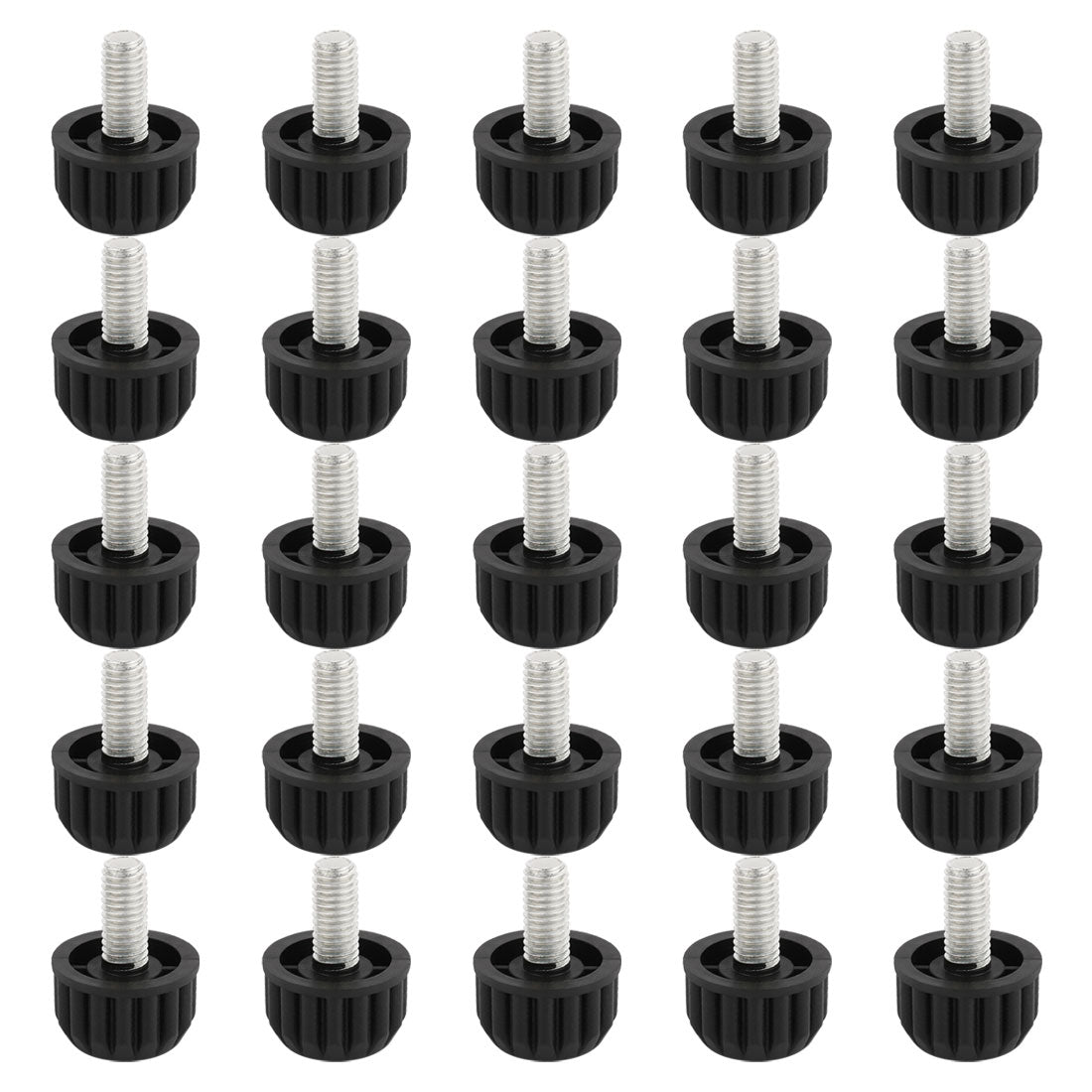 uxcell Uxcell Desk Table Adjustable Screw on Type Leveling Feet M8 x 17mm Thread 25PCS