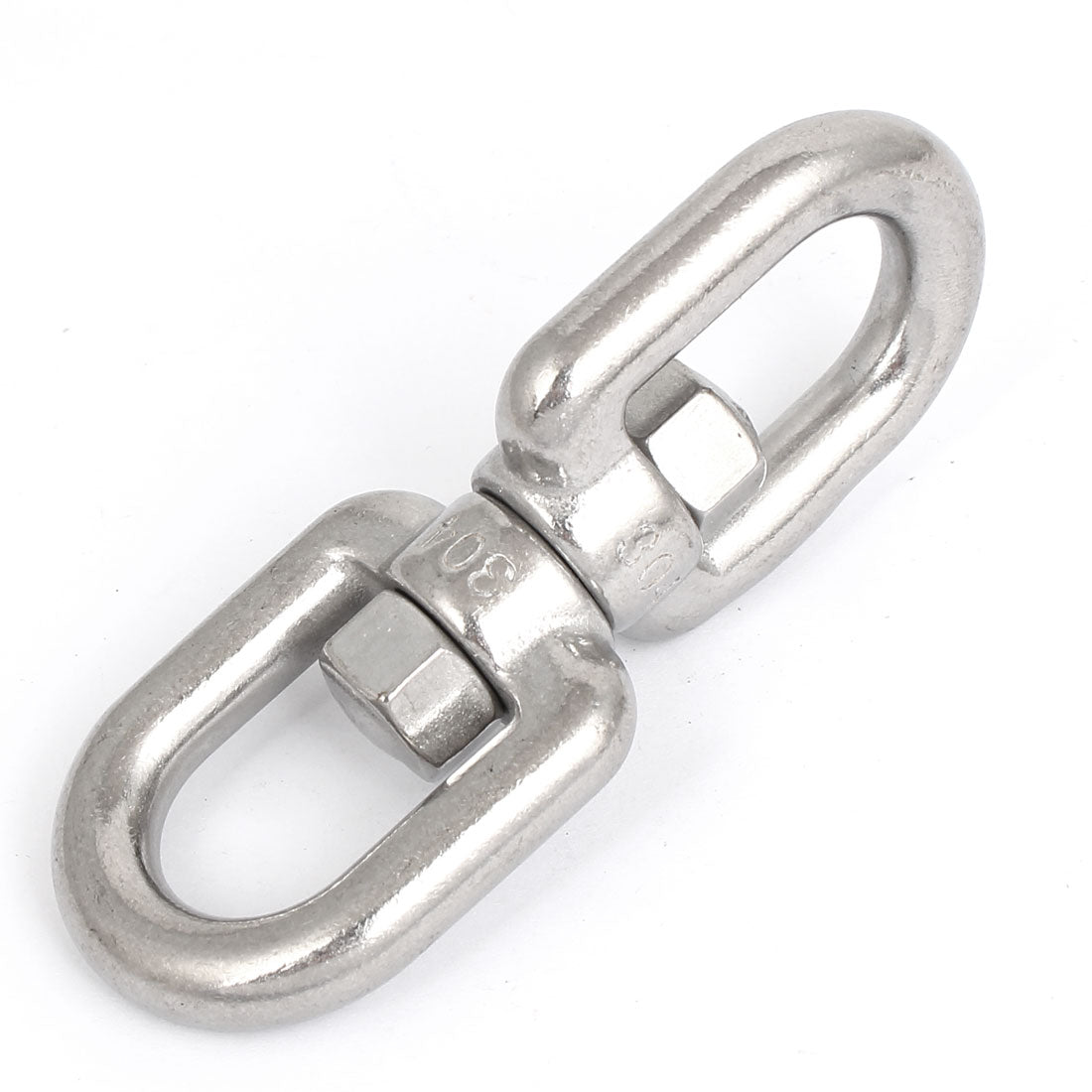 Harfington 12mm Thickness 304 Stainless Steel D Shaped Double Eye Swivel Hook