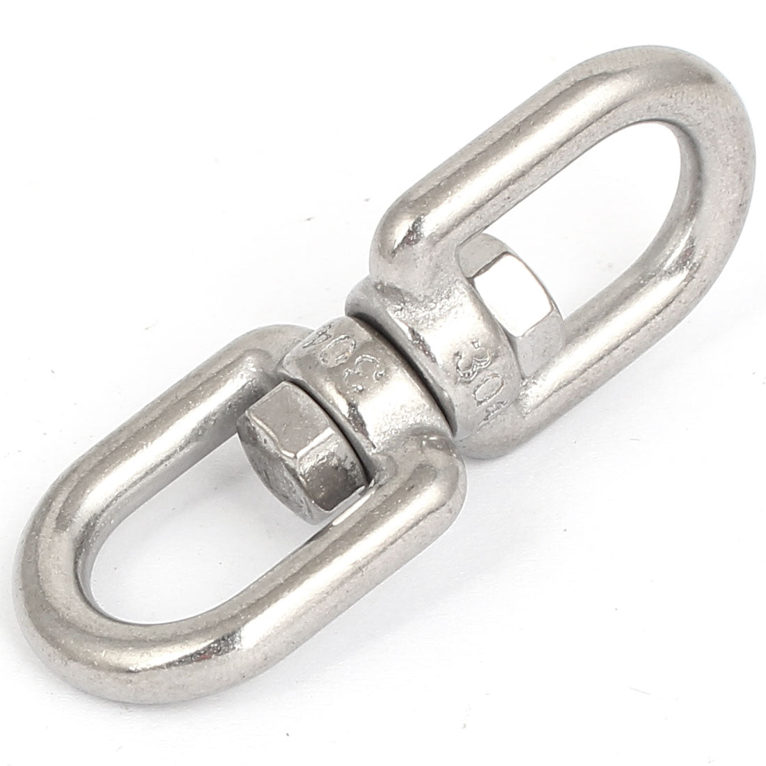 Harfington 6mm Thickness 304 Stainless Steel Double D Shape Eye Swivel Hook Shackle 5 Pcs