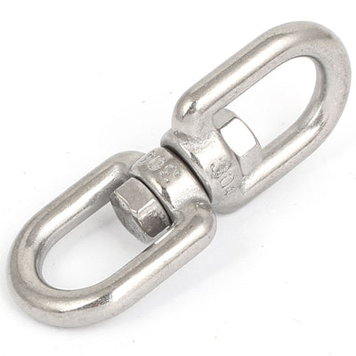 Harfington 6mm Thickness 304 Stainless Steel Double D Shape Eye Swivel Hook Shackle 5 Pcs