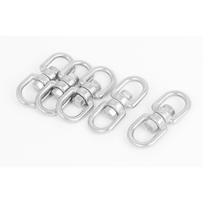 Harfington 4mm Thickness 304 Stainless Steel Double D Shape Eye Swivel Hook 5 Pcs