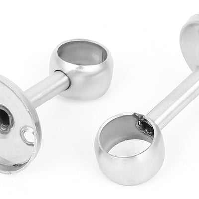 Harfington 19 mm Durchmesser, Edelstahl, zur Wandmontage, Kleiderrohr, Stangenhebel, Stützhalterung, Durchgangsloch, 8 Stück