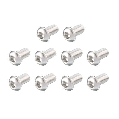 Harfington 20 Pcs M6 x 12mm Thread Stainless Steel Hex Socket Button Head Screws Bolts 15mm Long