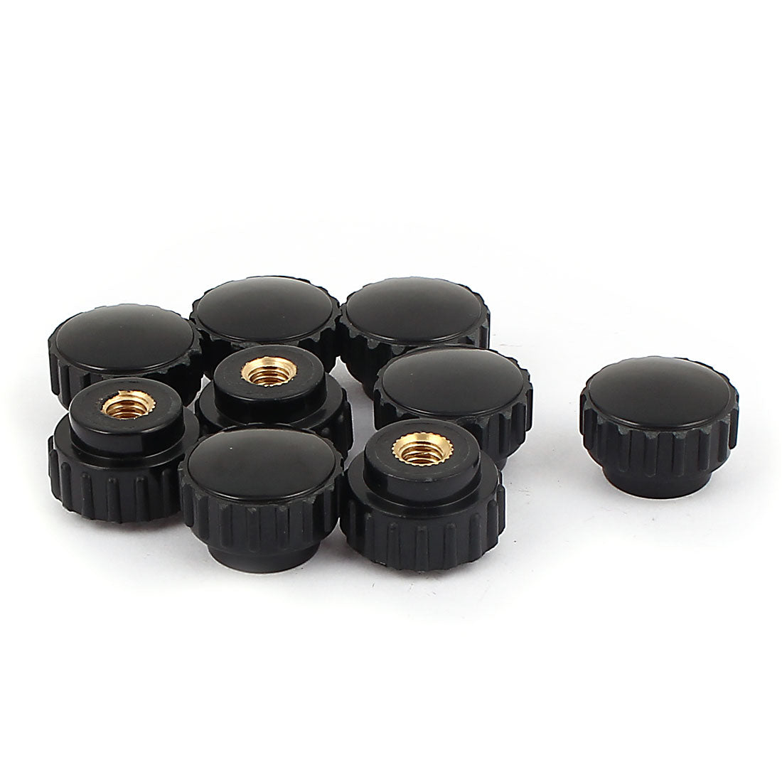 Harfington 9pcs M6 Female Threaded Plastic Screw On Type Round Head Clamping Knob Handle