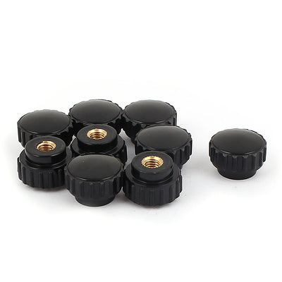 Harfington 9pcs M6 Female Threaded Plastic Screw On Type Round Head Clamping Knob Handle