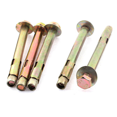 Harfington 5 Pcs M8 x 100mm Thread 105mm Long Hex Nut Split Sleeve Expansion Bolts Anchors Screws Fasteners