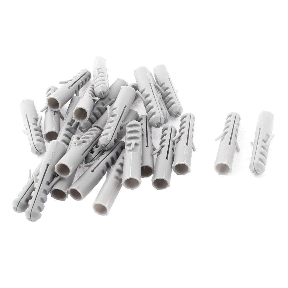 Harfington 25 Pcs M10 x 50mm Plastic Anchors Lag Expand Expansion Nails Plugs Wall Screws Cable Clips