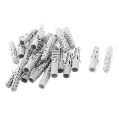Harfington 25 Pcs M10 x 50mm Plastic Anchors Lag Expand Expansion Nails Plugs Wall Screws Cable Clips