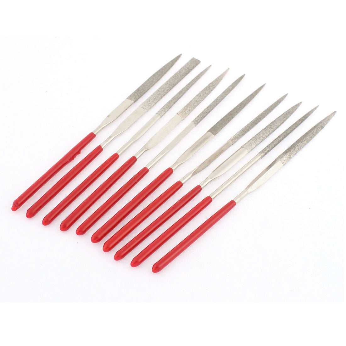 Harfington 3mm Dia Shank Diamond Needle Files Tool Set Silver Tone 140mm Long 10 in 1