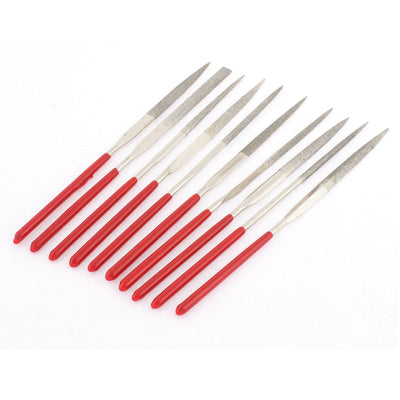 Harfington 3mm Dia Shank Diamond Needle Files Tool Set Silver Tone 140mm Long 10 in 1