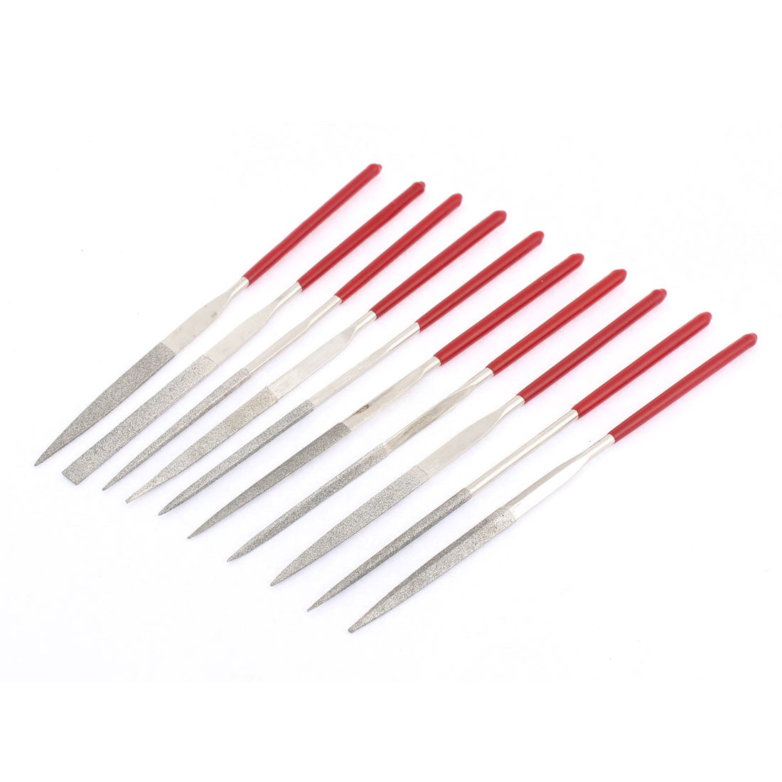 Harfington 3mm Dia Shank Diamond Needle Files Tool Set Silver Tone 140mm Long 10 in 1