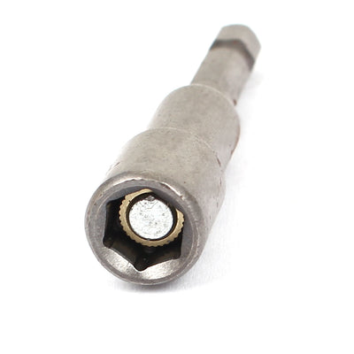 Harfington 1/4" Shank 8mm Socket Magnetic Screw Hex Nut Driver Setter Adapter Silver Gray 5pcs