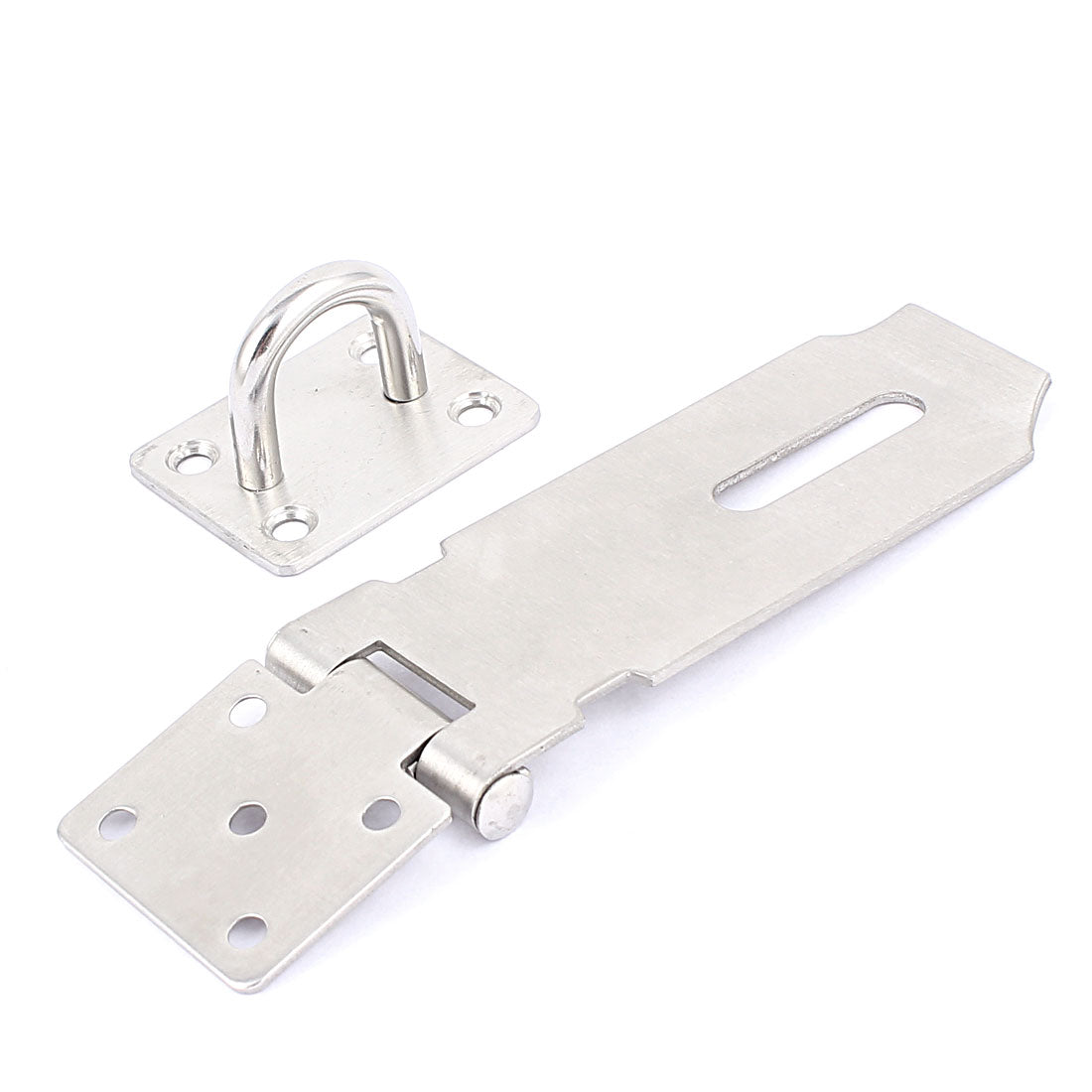 Harfington 14cm Length Silver Tone Metal Door Cupboard Cabinet Clasp Gate Lock Padlock Latch Hasp Staple