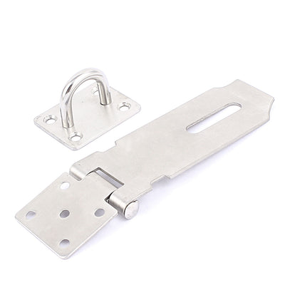 Harfington 14cm Length Silver Tone Metal Door Cupboard Cabinet Clasp Gate Lock Padlock Latch Hasp Staple