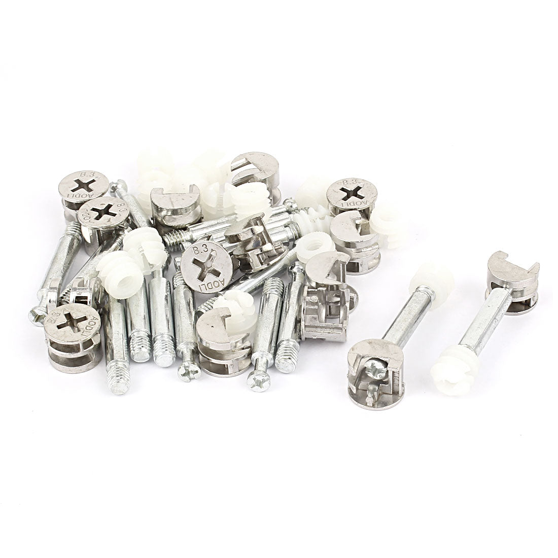 Harfington 15 Sets Furniture Fixing Screw Side Cam Bolt Fitting Dowel Pre-inserted Nut Connector