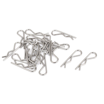 Harfington 20 Pcs Hair Pins Cotter Clip Hardware Silver Tone 1.2mm x 25mm