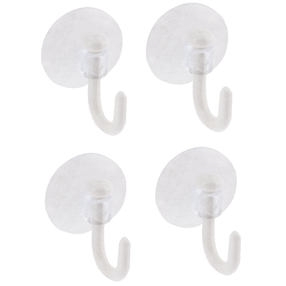 uxcell Uxcell Kitchen Bathroom Clear White Suction Cup Wall Hooks Hanger Sucker 4pcs