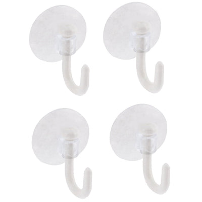 Harfington Uxcell Kitchen Bathroom Clear White Suction Cup Wall Hooks Hanger Sucker 4pcs
