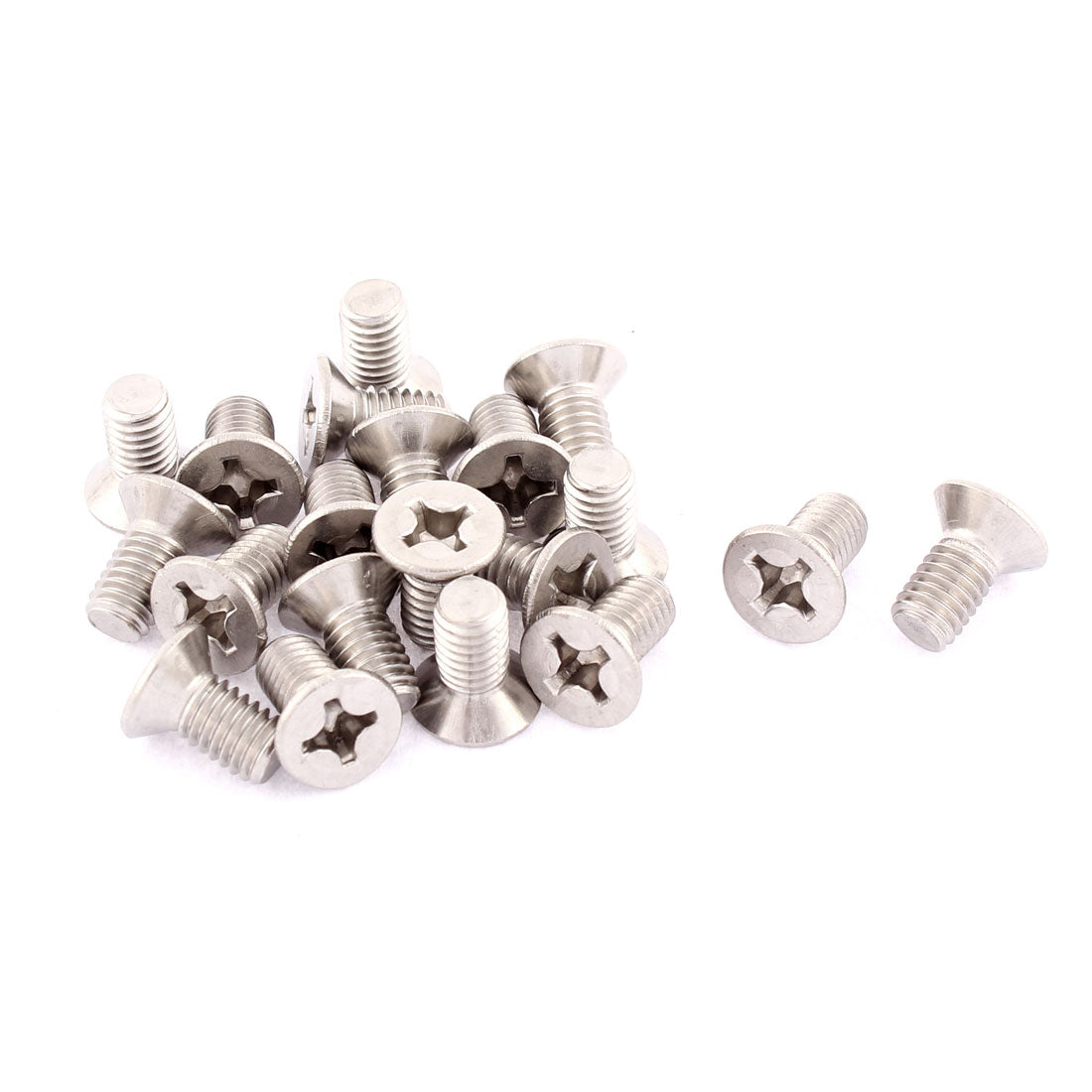 Harfington M6 x 12mm Phillips Flat Head Countersunk Bolts Machine Screws 20pcs