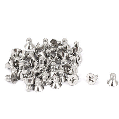Harfington 6#-32x1/4" Stainless Steel Phillips Flat Countersunk Head Screws 50pcs