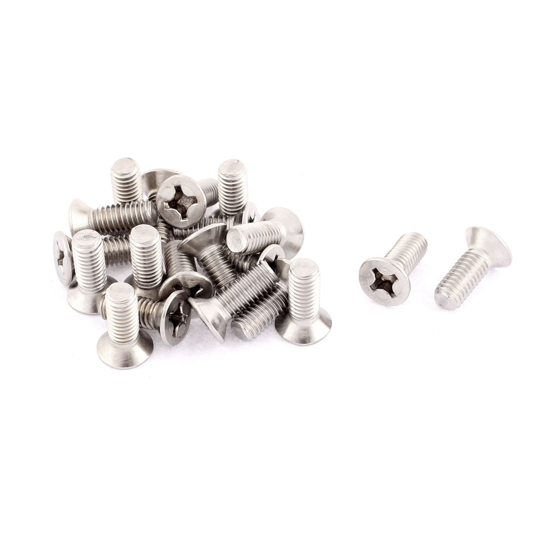 Harfington M6 x 16mm Phillips Flat Head Stainless Steel Countersunk Bolts Screws 20pcs