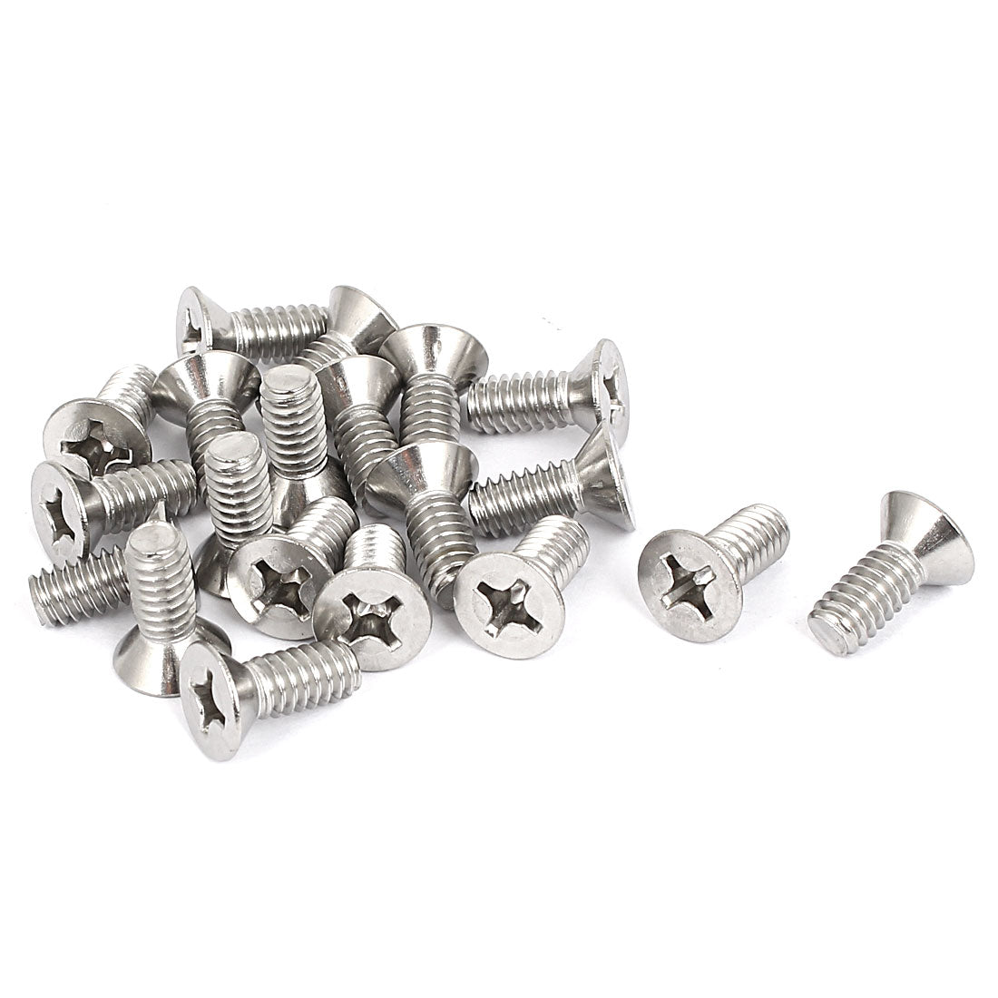 Harfington 1/4"-20x5/8" 304 Stainless Steel Cross groove Flat Countersunk Head Screws 20pcs