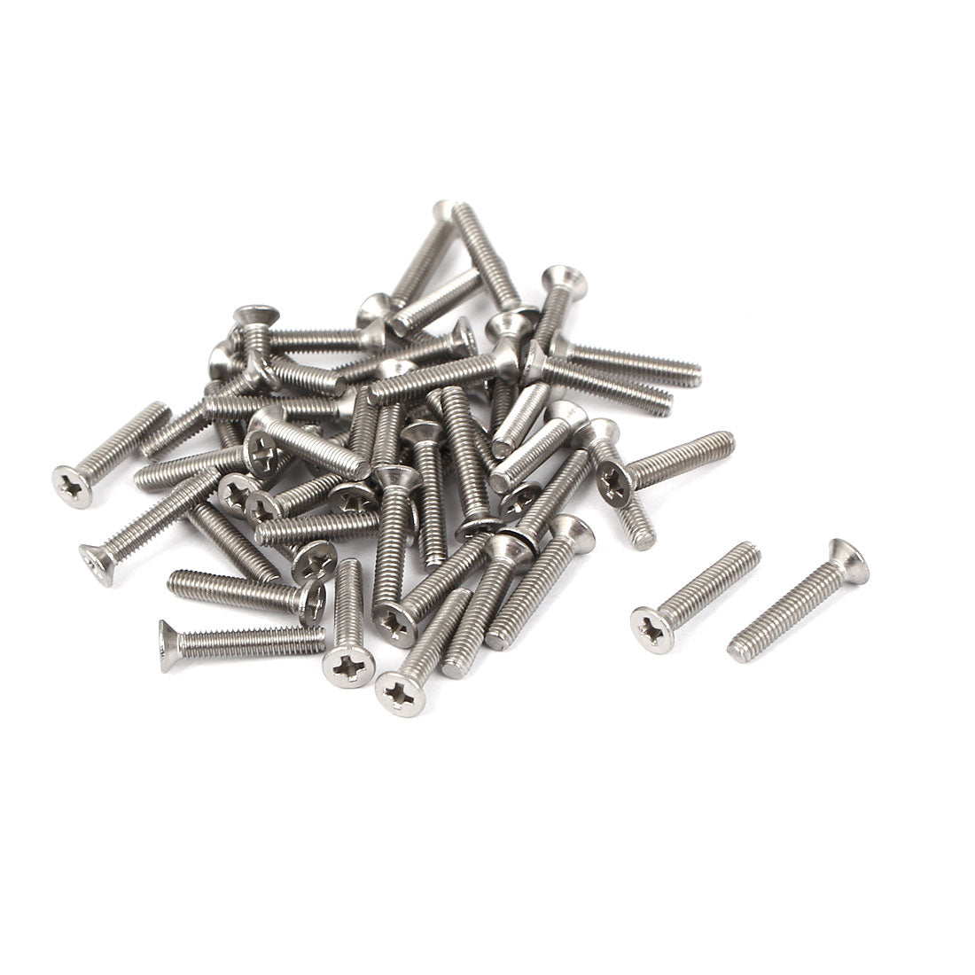 Harfington M2.5x14mm Stainless Steel Phillips Flat Countersunk Head Machine Screws 50pcs
