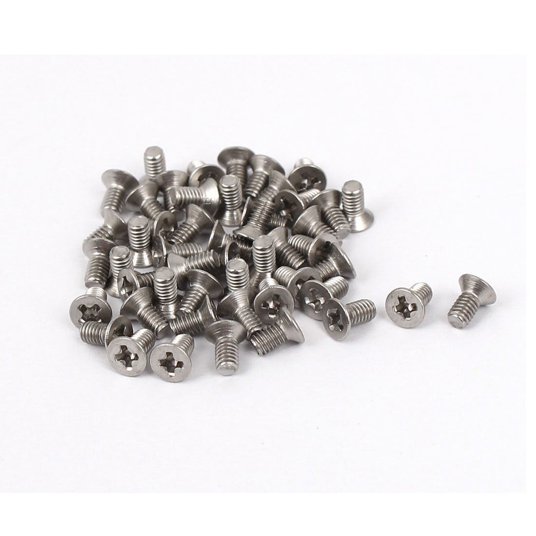 Harfington M2.5x5mm 304 Stainless Steel Phillips Flat Countersunk Head Machine Screws 50pcs